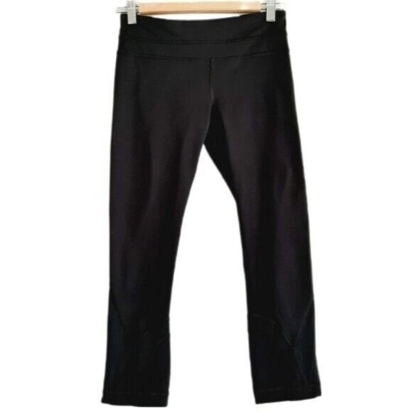 LULULEMON Inspire Crop II 2 Luxtreme Black Tight Athletic Leggings Sz 4 - Picture 1 of 14
